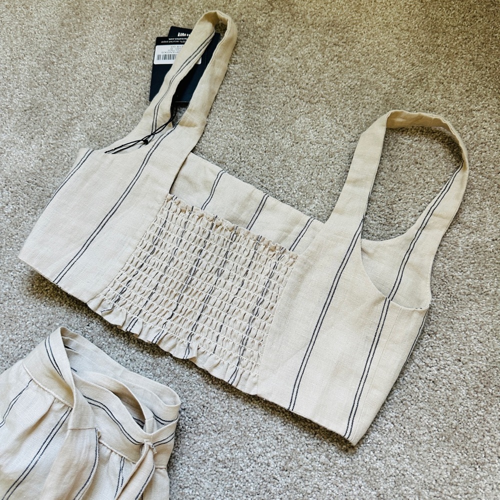 Reformation Linen Molto Two Piece Size XS NWT Positano - Picture 7 of 13